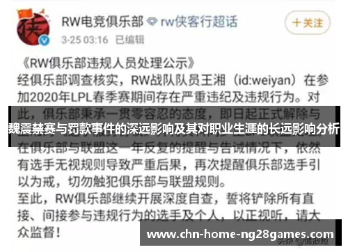 魏震禁赛与罚款事件的深远影响及其对职业生涯的长远影响分析